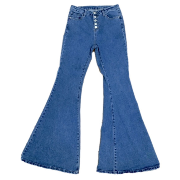 SHEIN Denim - WOMEN'S Jeans High Waist Flare Leg Jeans size Medium 5 buttons